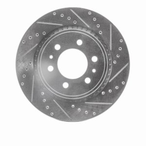 Cadillac Escalade Brake Rotor (1) - Front Right - R1 Concepts - Drill & Slot - Silver - `19-`25
